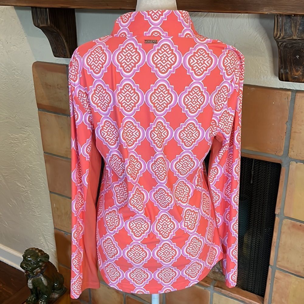 Cabana Life Coral Geo 1/2 Zip top, M! - Picture 6 of 10
